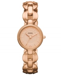 Brighten the days of passersby with the rosy sparkle of this Dress collection watch from Fossil. Brighten the days of passersby with the rosy sparkle of this Dress collection watch from Fossil.