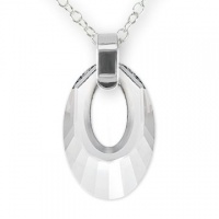 Ashley Arthur Crystal Vue .925 Silver 20mm White Helios Pendant Polished Bale Made with Swarovski El Ashley Arthur Crystal Vue .925 Silver 20mm White Helios Pendant Polished Bale Made with Swarovski El