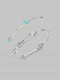 Luminously faceted quartz stones glimmer on hammered sterling silver. Clear quartz Sterling silver Diameter, about 2¾ ImportedPlease note: Bracelets sold separately. 