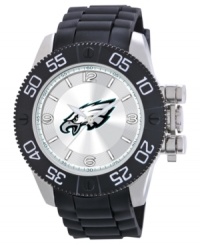 Root for your team 24/7 with this sporty watch from Game Time. Features a Philadelphia Eagles logo at the dial. Root for your team 24/7 with this sporty watch from Game Time. Features a Philadelphia Eagles logo at the dial.