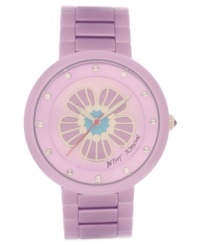 Lovely in lilac, this Betsey Johnson watch showcases aluminum in a bright new design. Lovely in lilac, this Betsey Johnson watch showcases aluminum in a bright new design.
