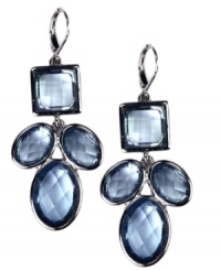 AK Anne Klein's dreamy design highlights a cluster of enchanting plastic aqua accents. Crafted in imitation rhodium-plated mixed metal. Approximate drop: 2 inches. AK Anne Klein's dreamy design highlights a cluster of enchanting plastic aqua accents. Crafted in imitation rhodium-plated mixed metal. Approximate drop: 2 inches.
