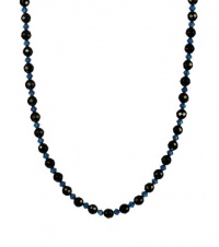 Faceted Black Onyx and Colored Swarovski Elements Chakra with Sterling Silver Clasp Necklace, 18 Faceted Black Onyx and Colored Swarovski Elements Chakra with Sterling Silver Clasp Necklace, 18