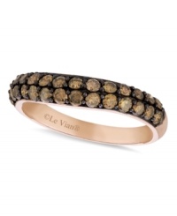 Embrace an elegant alternative for that special day. Le Vian's wedding band dazzles with rows of round-cut chocolate diamonds (9/10 ct. t.w.) for a stunning effect. Set in 14k rose gold. Size 7. Embrace an elegant alternative for that special day. Le Vian's wedding band dazzles with rows of round-cut chocolate diamonds (9/10 ct. t.w.) for a stunning effect. Set in 14k rose gold. Size 7.