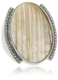 Judith Jack Pearl Moon Sterling Silver, Swarovski Marcasite and Osmena Pearl Ring, Size 7 Judith Jack Pearl Moon Sterling Silver, Swarovski Marcasite and Osmena Pearl Ring, Size 7