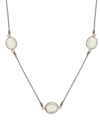 Simple, contemporary & chic. Studio Silver's delicate 18k rose gold over sterling silver necklace highlights faceted glass stations. Approximate length: 16 inches + 2-inch extender.