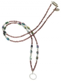 Boojee Beads Orchid Haze Beaded Lanyard Badge Holder Boojee Beads Orchid Haze Beaded Lanyard Badge Holder