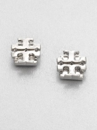 A signature logo design in a classic stud style. Silvertone brassSize, about .5Post backImported A signature logo design in a classic stud style. Silvertone brassSize, about .5Post backImported