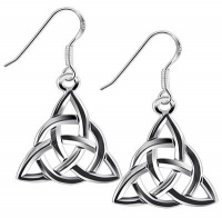 Sterling Silver Triquetra Celtic with French Wire Hook Findings Dangle Earrings Sterling Silver Triquetra Celtic with French Wire Hook Findings Dangle Earrings