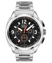 A classic steel chronograph with sporty accents from esQ Movado's Excel watch collection. A classic steel chronograph with sporty accents from esQ Movado's Excel watch collection.