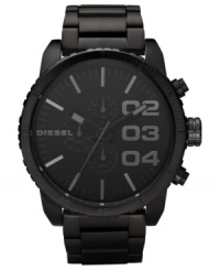 Bold with striking, oversized details, this blacked out timepiece by Diesel knows no bounds. Bold with striking, oversized details, this blacked out timepiece by Diesel knows no bounds.