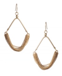 Accentuate your good looks with sultry style. Kenneth Cole New York earrings feature a chic chandelier-style drop earring with chain decor. Crafted in gold tone mixed metal. Approximate drop: 2-1/4 inches. Accentuate your good looks with sultry style. Kenneth Cole New York earrings feature a chic chandelier-style drop earring with chain decor. Crafted in gold tone mixed metal. Approximate drop: 2-1/4 inches.
