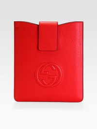 Soho leather iPad case with closure.LeatherLight fine gold hardwareEmbossed interlocking G detailSuede lining8.7W x 10.23H x 1.2DMade in Italy Soho leather iPad case with closure.LeatherLight fine gold hardwareEmbossed interlocking G detailSuede lining8.7W x 10.23H x 1.2DMade in Italy