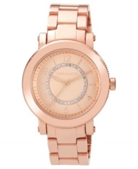 Pave accents swim and shimmer along a rosy timepiece from Vince Camuto. Pave accents swim and shimmer along a rosy timepiece from Vince Camuto.