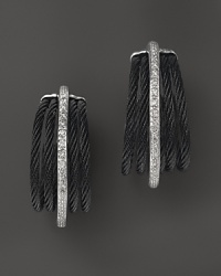 With a matte black finish, Charriol's cable earrings from the Celtic Noir collection lend a modern look. With a matte black finish, Charriol's cable earrings from the Celtic Noir collection lend a modern look.