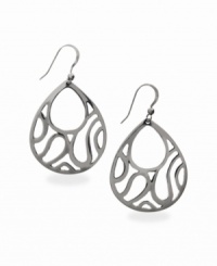 A fashionista's best friend. Style&co.'s stylish openwork earrings feature a playful pattern in hematite tone mixed metal. Approximate drop: 2 inches. A fashionista's best friend. Style&co.'s stylish openwork earrings feature a playful pattern in hematite tone mixed metal. Approximate drop: 2 inches.