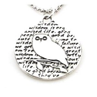 Kevin N Anna Studio California Sterling Silver Pendant Necklace with Round Etched OWL Pendant Celebrates WISDOM Kevin N Anna Studio California Sterling Silver Pendant Necklace with Round Etched OWL Pendant Celebrates WISDOM