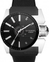 Diesel Leather Black Strap Black Dial Men's watch #DZ1374