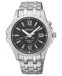 Powered by your own movement, this Le Grande Sport Kinetic watch from Seiko never needs a new battery. Powered by your own movement, this Le Grande Sport Kinetic watch from Seiko never needs a new battery.