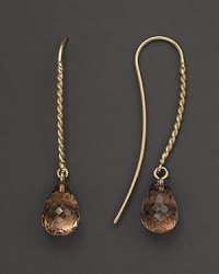 Faceted smoky quartz briolettes add rich sparkle to 14K yellow gold. By Nancy B. Faceted smoky quartz briolettes add rich sparkle to 14K yellow gold. By Nancy B.