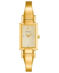 Like a drop of golden sun, this darling bangle watch from Bulova adds warmth in an instant. Like a drop of golden sun, this darling bangle watch from Bulova adds warmth in an instant.