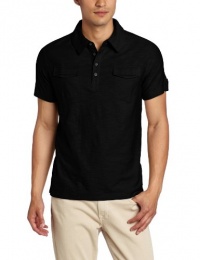 Kenneth Cole Men's Slub Woven Trims Polo Shirt Kenneth Cole Men's Slub Woven Trims Polo Shirt