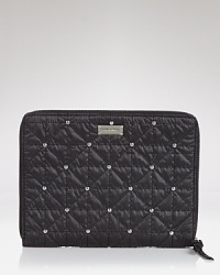 Crafted in quilted nylon, this iPad case from Sonia Rykiel is the epitome of gadget glamour. It's chic so proudly carry it as a handheld. Crafted in quilted nylon, this iPad case from Sonia Rykiel is the epitome of gadget glamour. It's chic so proudly carry it as a handheld.