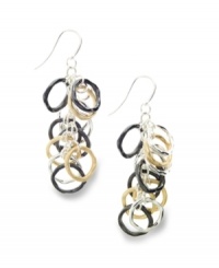 Going around in circles trying to find jewelry that works within your wardrobe? Look no further than Alfani's circle cluster earrings! Made in shiny silver tone, matte gold tone and hematite tone mixed metals, they're versatile enough to complement a variety of styles. Approximate drop: 2-1/4 inches. Going around in circles trying to find jewelry that works within your wardrobe? Look no further than Alfani's circle cluster earrings! Made in shiny silver tone, matte gold tone and hematite tone mixed metals, they're versatile enough to complement a variety of styles. Approximate drop: 2-1/4 inches.