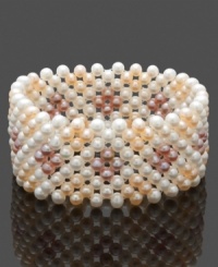 Polish your look with a chic cuff. This elegant design features a multitude of multicolored cultured freshwater pearls (4-5 mm) in a chic stretch design. Approximate length: 8 inches. Polish your look with a chic cuff. This elegant design features a multitude of multicolored cultured freshwater pearls (4-5 mm) in a chic stretch design. Approximate length: 8 inches.