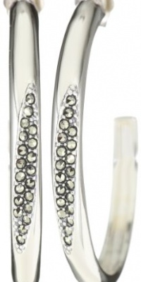 Judith Jack Impact Silver Sterling Silver and Marcasite Polished Hoop Earrings Judith Jack Impact Silver Sterling Silver and Marcasite Polished Hoop Earrings