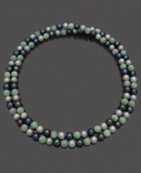 Make them green with envy with this beautiful jade and gray cultured freshwater pearl (8-9 mm) necklace. Approximate length: 36 inches. Make them green with envy with this beautiful jade and gray cultured freshwater pearl (8-9 mm) necklace. Approximate length: 36 inches.