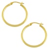 18 Karat Yellow Gold over Sterling Silver 2x20-mm Tube Hoop Earrings