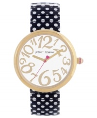 Follow the dotted line to fun fashion with this polka dot watch from Betsey Johnson. Follow the dotted line to fun fashion with this polka dot watch from Betsey Johnson.