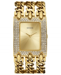 Rock non-stop glam with the crystal sparkle on this multi-chain watch from GUESS. Rock non-stop glam with the crystal sparkle on this multi-chain watch from GUESS.