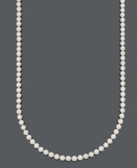 Elegance defined. This lustrous long strand necklace by Belle de Mer highlights grade A, cultured freshwater pearls (6-7 mm) and a 14k gold clasp. Approximate length: 36 inches. Elegance defined. This lustrous long strand necklace by Belle de Mer highlights grade A, cultured freshwater pearls (6-7 mm) and a 14k gold clasp. Approximate length: 36 inches.