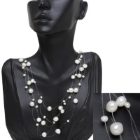 17 White 5-9mm Genuine Freshwater Cultured Pearl 5-Row Necklace 17 White 5-9mm Genuine Freshwater Cultured Pearl 5-Row Necklace