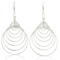 Multi Hoop Dangle Drop Earrings, 3 Inches Long Multi Hoop Dangle Drop Earrings, 3 Inches Long