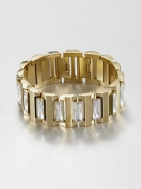 From the Cocktail Collection. Faceted chunks of radiant glass sit within bold links of polished goldtone in this hard-to-miss design.GlassGoldtoneLength, about 7.5Width, about 1Hidden claspImported From the Cocktail Collection. Faceted chunks of radiant glass sit within bold links of polished goldtone in this hard-to-miss design.GlassGoldtoneLength, about 7.5Width, about 1Hidden claspImported