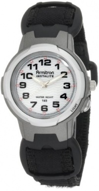 Armitron Women's 256347BLK Easy to Read Instalite Black Nylon Velcro Strap Sport Watch Armitron Women's 256347BLK Easy to Read Instalite Black Nylon Velcro Strap Sport Watch