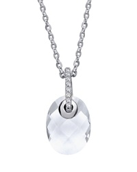 Check please. This sterling silver and cubic zirconia necklace from Crislu adds a hit of contemporary sparkle with a faceted checkerboard pendant. Check please. This sterling silver and cubic zirconia necklace from Crislu adds a hit of contemporary sparkle with a faceted checkerboard pendant.