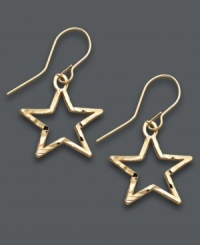 Reach for the stars. These stunning cut-out drop earrings are perfect for the girl destined for greatness. Crafted in 14k gold. Approximate drop: 3/4 inch. Reach for the stars. These stunning cut-out drop earrings are perfect for the girl destined for greatness. Crafted in 14k gold. Approximate drop: 3/4 inch.
