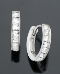 Simple earrings that add a wealth of sophistication to your look by Eliot Danori. These hoops are crafted in silvertone mixed metal with crystal accents. Approximate diameter: 1/2 inch. Simple earrings that add a wealth of sophistication to your look by Eliot Danori. These hoops are crafted in silvertone mixed metal with crystal accents. Approximate diameter: 1/2 inch.