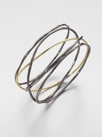 From the Notte Collection. A modern style in blackened sterling silver and radiant 18k gold with a open squiggle design. 18k goldBlackened sterling silverDiameter, about 2.5Slip-on styleImported From the Notte Collection. A modern style in blackened sterling silver and radiant 18k gold with a open squiggle design. 18k goldBlackened sterling silverDiameter, about 2.5Slip-on styleImported
