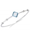 Bangle love. You'll adore Victoria Townsend's sterling silver bangle, with its square-cut blue topaz (3-1/4 ct. t.w.) and sparkling diamond accents. Approximate circumference: 8 inches.