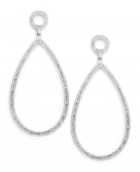Red carpet elegance. Eliot Danori's large open-cut teardrop and circle stud earrings glisten with the addition of round-cut crystals. Set in silver tone mixed metal. Approximate drop: 1-3/4 inches. Red carpet elegance. Eliot Danori's large open-cut teardrop and circle stud earrings glisten with the addition of round-cut crystals. Set in silver tone mixed metal. Approximate drop: 1-3/4 inches.
