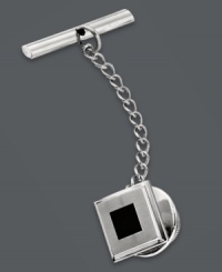 Pinned and polished. This stately tie tac adds the perfect accent to your favorite tie. Crafted in stainless steel with a black enamel center. Surface coated with a scratch-resistant clear finish. Approximate diameter: 1/3 inch. Pinned and polished. This stately tie tac adds the perfect accent to your favorite tie. Crafted in stainless steel with a black enamel center. Surface coated with a scratch-resistant clear finish. Approximate diameter: 1/3 inch.