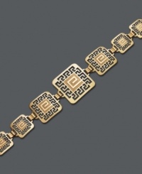 Style worthy of a goddess. Greek-inspired key bracelet features a graduated square design. Crafted in 14k gold over sterling silver and sterling silver. Approximate length: 7 inches. Style worthy of a goddess. Greek-inspired key bracelet features a graduated square design. Crafted in 14k gold over sterling silver and sterling silver. Approximate length: 7 inches.