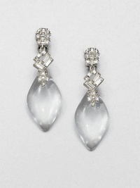 From the Teatro Moderne Collection. Beautifully hand-crafted lucite accented with sparkling Swarovski crystals in an elegant drop design. LuciteSwarovski crystalsRhodium-platedDrop, about 3Clip-on backMade in USA From the Teatro Moderne Collection. Beautifully hand-crafted lucite accented with sparkling Swarovski crystals in an elegant drop design. LuciteSwarovski crystalsRhodium-platedDrop, about 3Clip-on backMade in USA