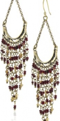 Lucky Brand Gypsy Soul Gold-Tone Red Fringe Chandelier Earrings Lucky Brand Gypsy Soul Gold-Tone Red Fringe Chandelier Earrings