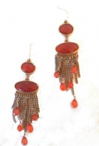 Lucky Brand Boho Baroque Amber Multi Stone Chandelier Fringe Earrings Antique Gold Lucky Brand Boho Baroque Amber Multi Stone Chandelier Fringe Earrings Antique Gold